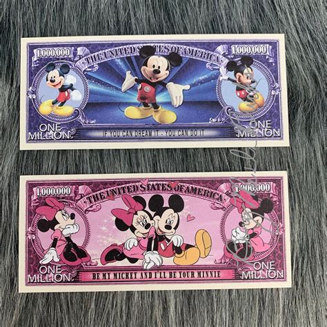Disney Dollar Bills Mickey And Minnie Mouse Play Money Etsy
