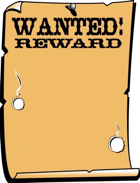 Wanted Reward Poster — Stock Vector © Clipartguy 17683639