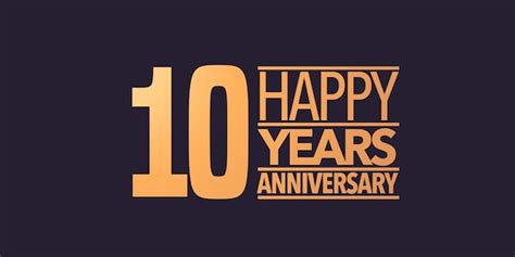 10 Anos De Aniversário Vector Icon Symbol Logo Plano De Fundo Gráfico