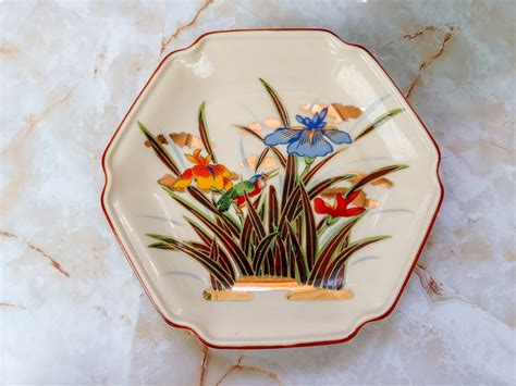 Andrea By Sadek Vintage Decorative Plate With Bird And Florals Etsy