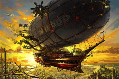 Steampunk Zeppelin Illustration By Nikolay Korolev Chat Steampunk