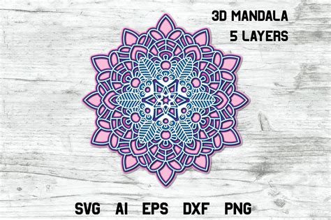 3d Mandala, Multi Layer SVG, Cut File