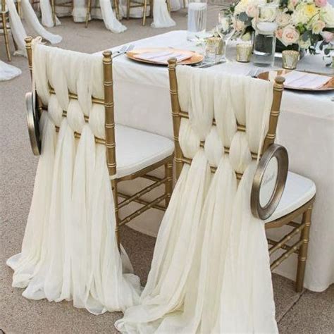 Ivory White Champagne Blush Grey Chair Covers Chiffon Chiavari