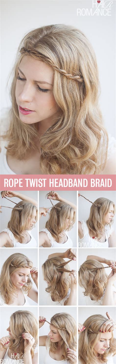 The contrast in directions forms a strong braid that can be worn as a ponytail style, or twisted around into buns or chignons. Twist & Pin - Rope braided headband hairstyle tutorial ...