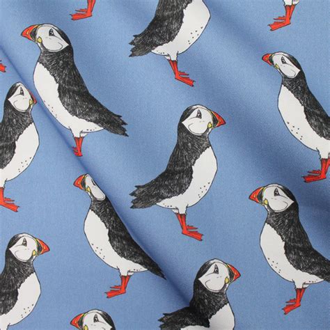 Puffin Upholstery Fabric Available By The Metre Etsy Uk