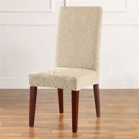 Sure Fit Stretch Jacquard Damask T Cushion Dining Chair Slipcover