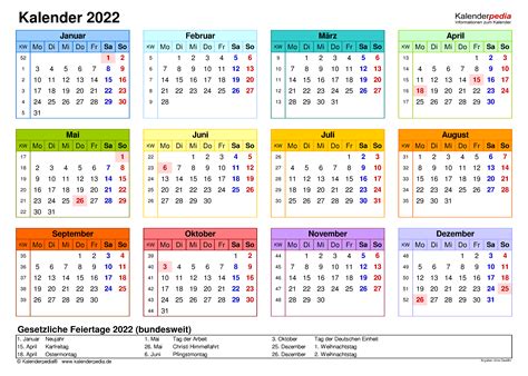 Kalendervorlagen 2022 Zum Ausdrucken