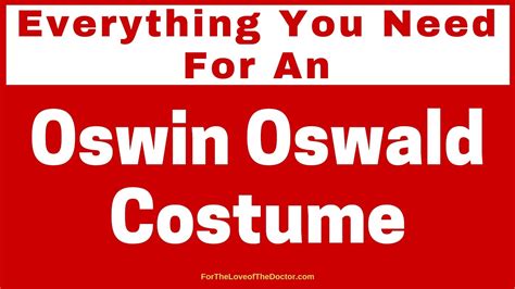 Oswin Oswald Costume Cosplay How To Guide Youtube