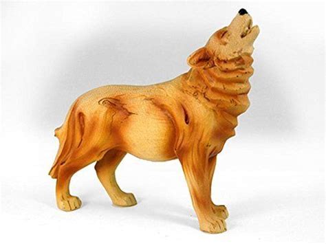 Stealstreet Mme 932 6 Howling Wolf Carving Faux Wood Decorative