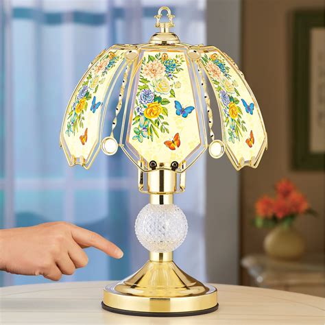 Floral Bouquet Glass Touch Sensitive Bedside Table Lamp Collections Etc