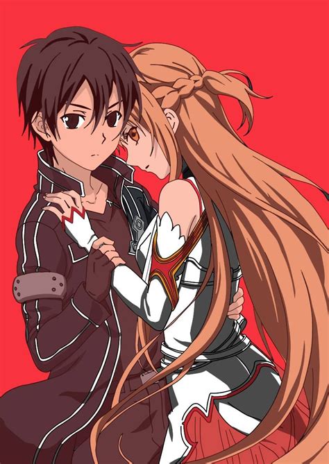 Two Anime Characters Hugging Each Other With Long Hair