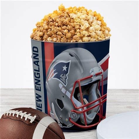 New England Patriots Popcorn Tin Kudosz T Baskets