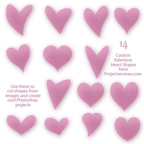 photoshop free valentine heart shapes download