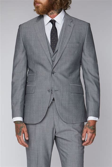 Gibson London Silver Grey Slim Fit 3 Piece Suit Suit Direct