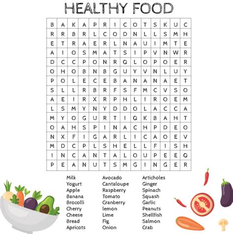 Nutrition Word Search Monster Word Search Printable Food And