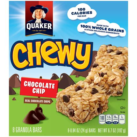 Quaker Chewy Granola Bars Chocolate Chip 670 Oz