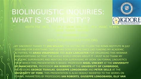 pdf biolinguistics and language evolution formal simplicity and structural simplification