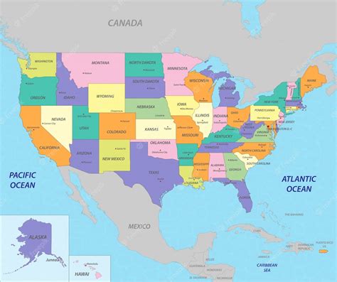 Premium Vector Map United States Of America