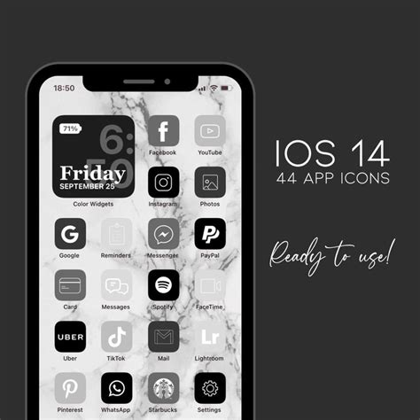 Best ios 14 icon sets. 60.000+ iOS 14 App Icons Minimal | Black, White, Grey ...