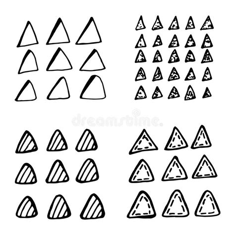 Collection Of Hand Drawn Triangles Stock Vector Illustration Of