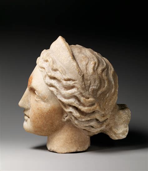 Marble Head Of A Goddess Wearing A Diadem Roman Imperial The