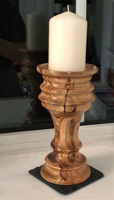 Wood Turned Candle Holders Wood Pillar Candle Holders Vase Candle
