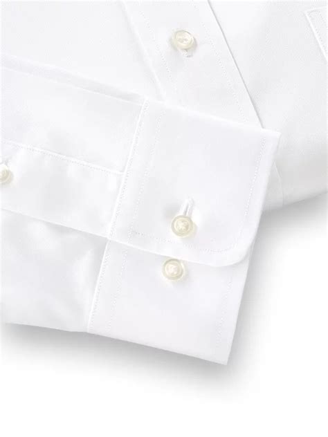 Pure Cotton Pinpoint Solid Color Snap Tab Collar Dress Shirt Paul