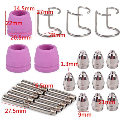 Plasma Cutter Consumables Torch Electrodes Tip Nozzle Cup Wsd60 Wsd60p Ag60 60pc Ebay