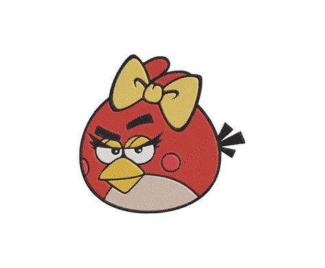 Angry Bird Red Girl Fill Embroidery Design Instant Download Etsy