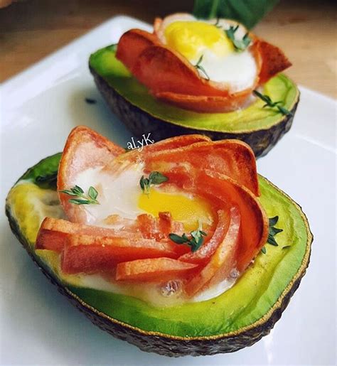 Baked Avocado Eggs With Ham By Alykhaw Quick Easy Recipe The Feedfeed
