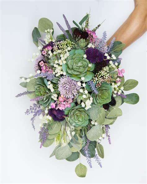 Silk bouquets & wedding flowers. Purple Bouquet, Boho Bouquet, Rustic Bouquet, Succulent ...