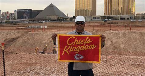 Kansas City Fan Buries Chiefs Flag Under The Raiders New Stadium In Las