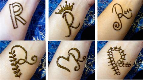 Alphabet Tattoo Mehndi Designs 6 Beautiful Alphabet R