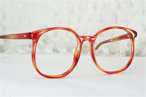 80s Oversize Glasses 1980s Round Eyeglasses Red And By Diaeyewear