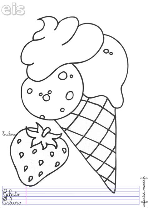 Des cornets à glace excellents pour vos glaces et sorbets. coloriage glace 1 .:. Coloriages Nourriture en allemand