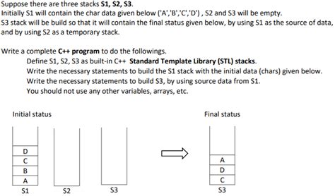 Solved Suppose There Are Three Stacks S1 S2 S3 Initially