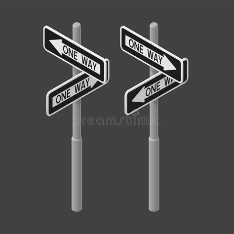 One Way Road Sign Stock Vector Illustration Of Journey 197912194