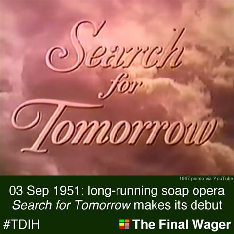 3 Sep 1951 Search For Tomorrow Begins The Final Wager