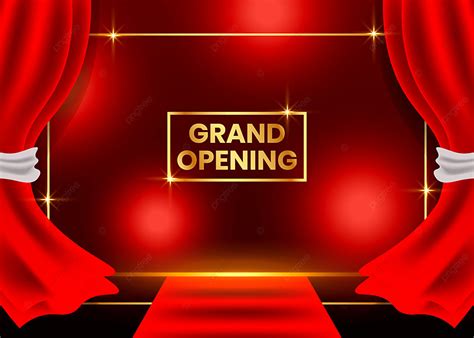 Grand Opening Concept With Red Curtains Background Grand Opening