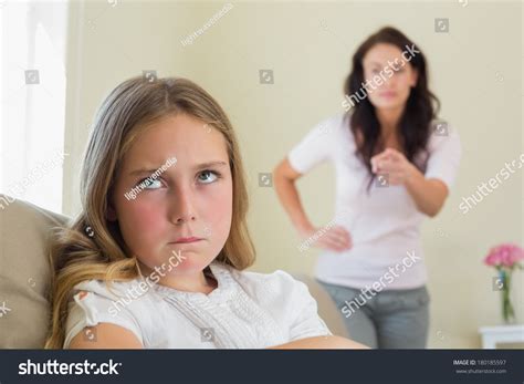 Angry Little Girl Mother Scolding Her Stock Photo 180185597 Shutterstock