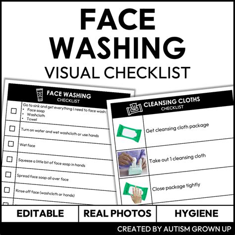 Washing My Face Checklist — Autism Grown Up