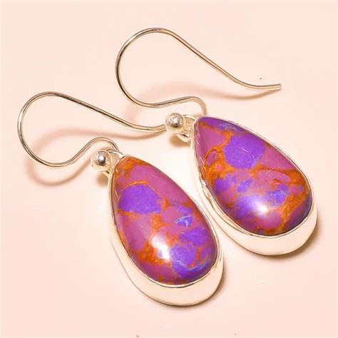 Copper Purple Turquoise Sterling Silver Earring At Rs