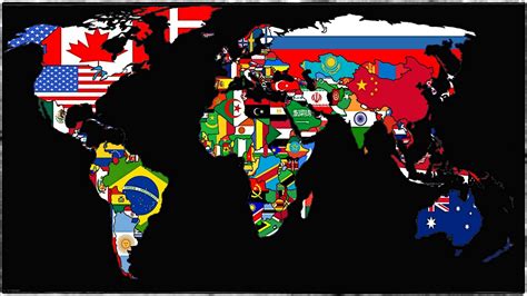 Blank World Map With Flags