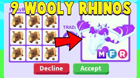 Trading 9 New Wooly Rhino In Adopt Me Youtube