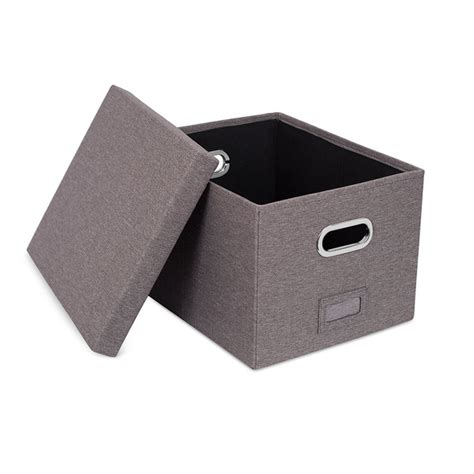 4 Pack Collapsible File Storage Organizer With Lid Grey Birdrock Home
