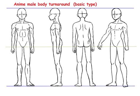 Anime Male Body Turnaround By Yumezaka On Deviantart Body Outline