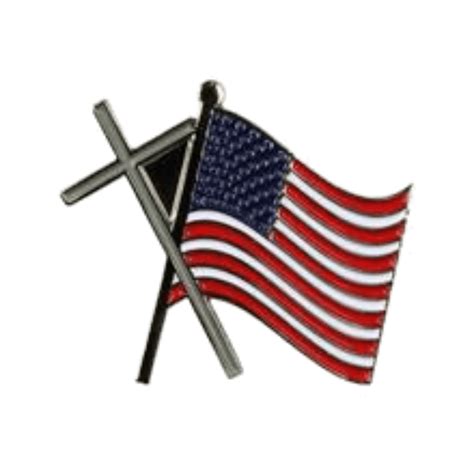 American Flag With Cross Pin