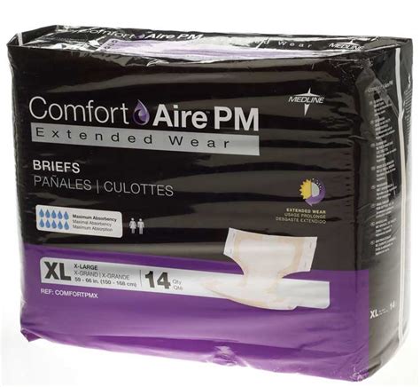 Medline Comfortaire Pm Extended Wear Briefs Comfortpmlg Comfortpmmd