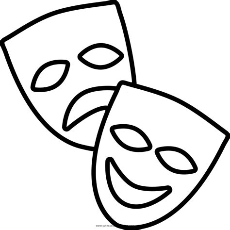Drama Masks Coloring Page Ultra Coloring Pages