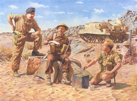 Brew Up Tea In The Western Desert A British Infantryman And Tank